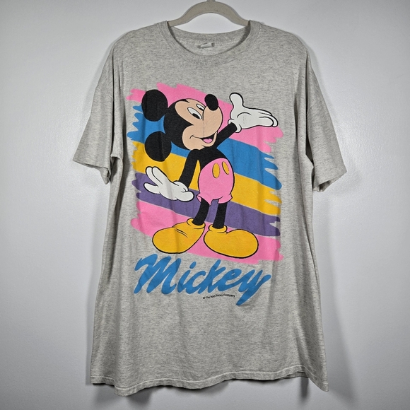 Disney Tops - Vintage 90s Disney Mickey Mouse Single Stitch Cotton Sleep T-Shirt One Size USA
